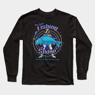 Funny Big Game Fishing in Space Design Long Sleeve T-Shirt